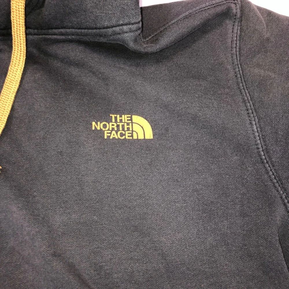 The North Face Mens Black Tan Logo Graphic Sleeve Pullover Hoodie Size M